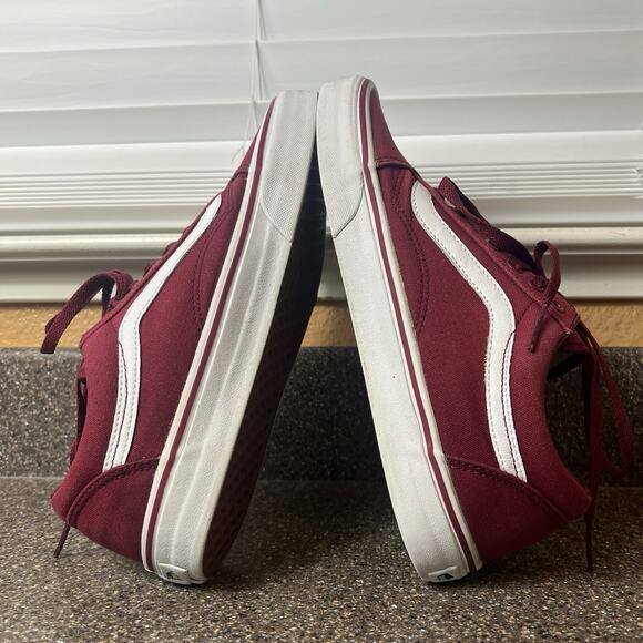 Vans Old Skool Men's Size 10 Burgundy Canvas Skate Sneaker Shoes Lace Up Low Top - Picture 6 of 11